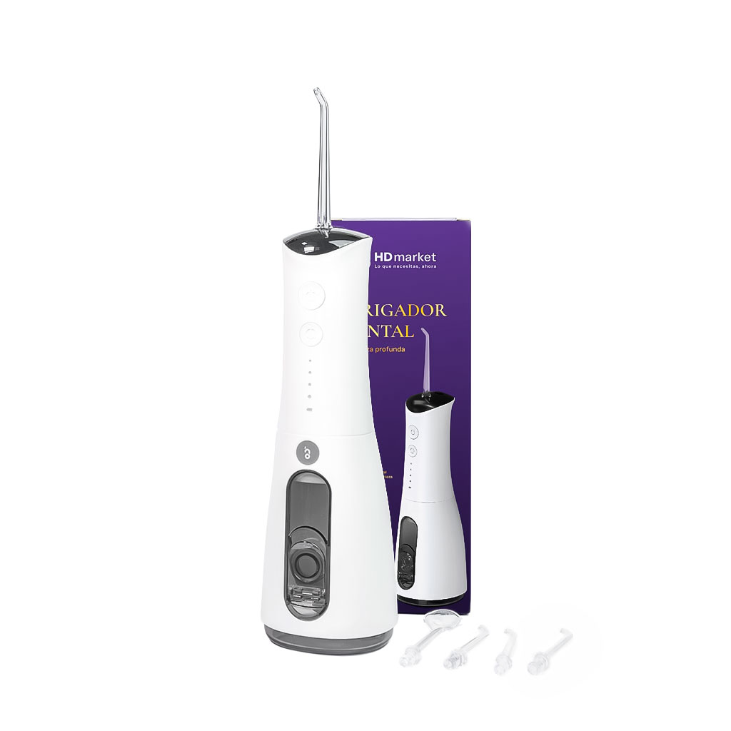 Irrigador dental portátil con boquillas intercambiables y caja HDmarket